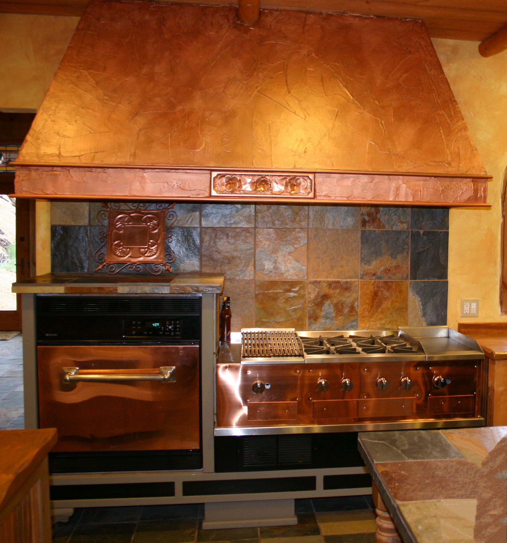 Stainless and copper oven and range