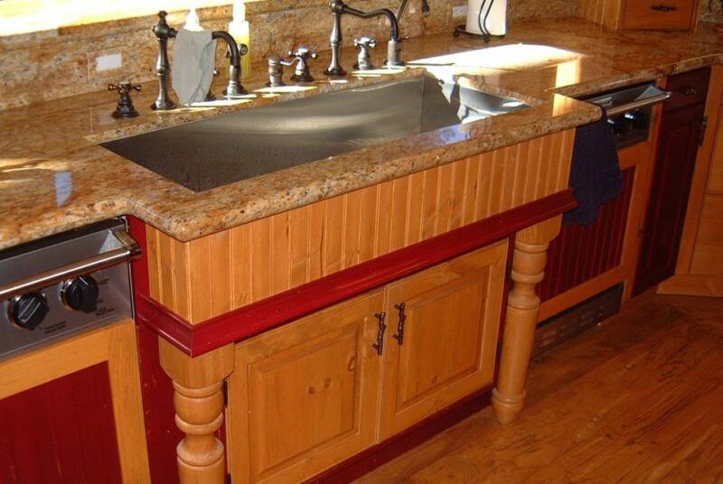 sink cabinet with legs and beadboard front