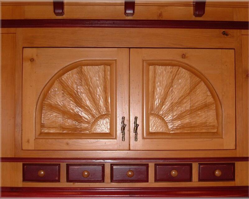 carved microwave cabinet