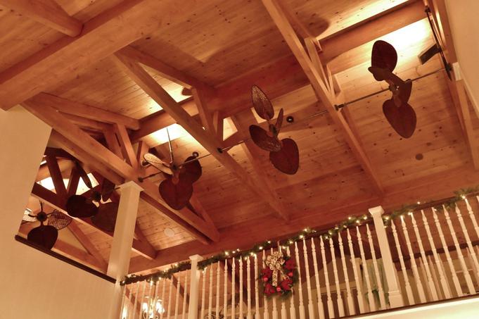 long ceiling fan with bamboo blades