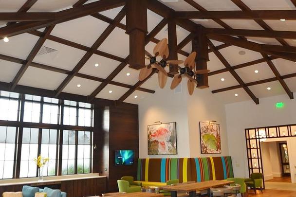 Vertical ceiling fans for timber trusses