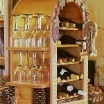 Counter top wine rack with carved grapes and leaves