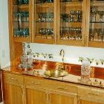Cherry and copper wet bar
