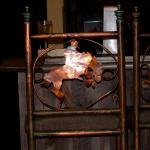 Copper bar stool detail