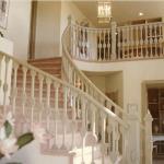 Southwest style curved ballustrade with whitwash stain