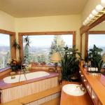 Pikes Peak master bath with knotty pine, beadboard, custom cabinets