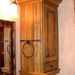 Knotty pine with greenwash bathroom cabinets, Breckenridge, Colorado