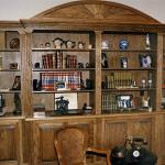 Office built-ins with carved crown molding