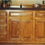 Solid oak cabinets and brass hardware